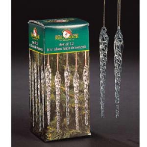 Kurt Adler 5-1/4-Inch Glass Icicle Ornament 12-Piece Box Set