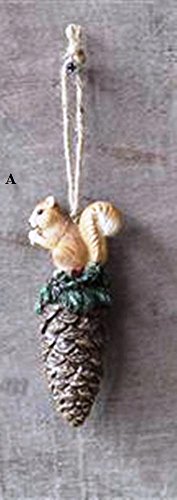 Creative Co-Op Camp Christmas Resin Pinecone Ornament With Animal, Choice of Style (A)