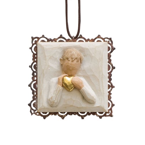 Willow Tree Heart of Gold Metal Edged Ornament by Susan Lordi