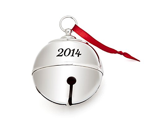 2014 Christmas Sleigh Bell Ornament ~ Nickel Plated