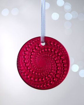 Lalique 2012 Crystal Christmas Ornament Red (red)