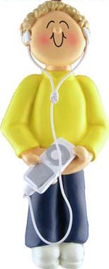 Ornament Central OC-108-MBL Male Blonde MP3 Player Figurine
