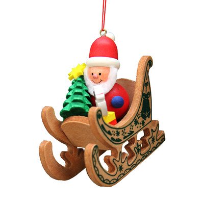 10-0575 – Christian Ulbricht Ornament – Santa Sled – 2.75″”H x 1.5″”W x 3″”D