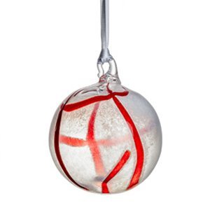 Kosta Boda Contrast Christmas Ornament 2014, White & Red