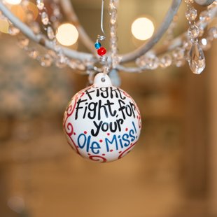 Glory Haus OLE Miss Grove Ornament. “Fight, Fight for Your Ole Miss”.comes Packaged in a Gift Box for Perfect Presentation.