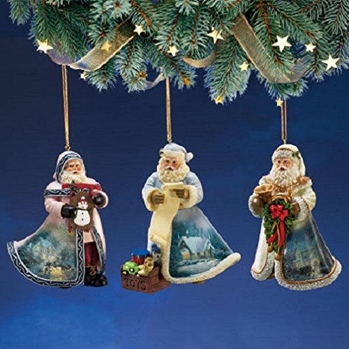 Thomas Kinkade Old World Victorian Santas Ornament Set Issue #27