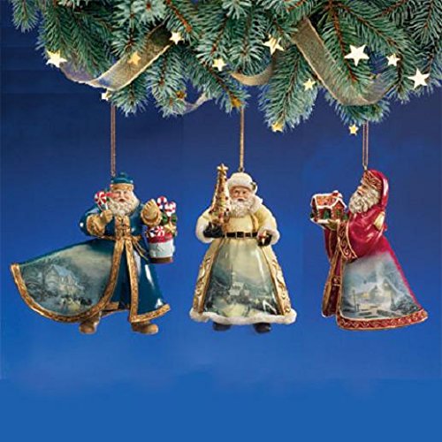 Thomas Kinkade Old World Victorian Santas Ornament Set Issue #20