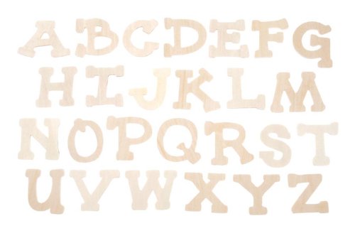 Darice 9181-18 Wooden Casual Day Full Alphabets with Xtras