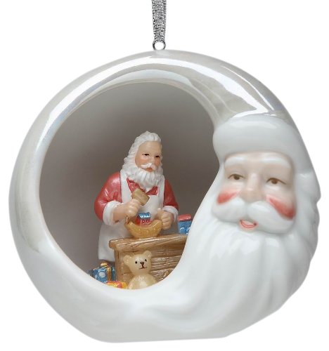 Appletree Design Santa’s Workshop Ornament, 3-1/2-Inch Tall, Includes String For Hanging