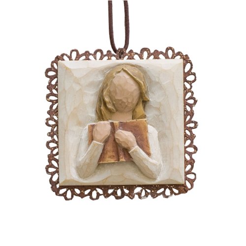 Willow Tree Love of Learning Metal Edged Ornament by Susan Lordi