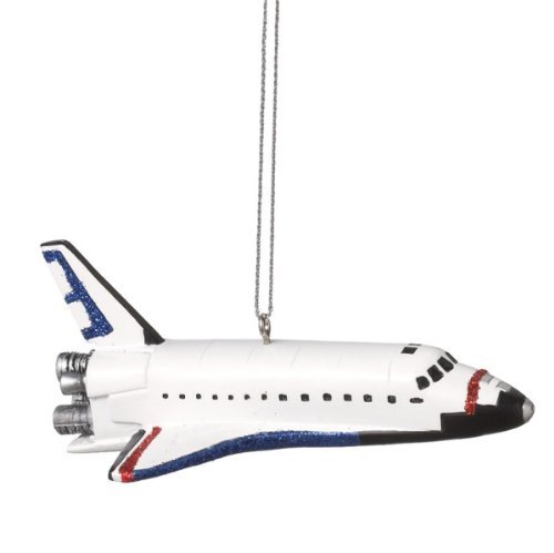 US Space Shuttle Christmas Ornament with Glitter Accents