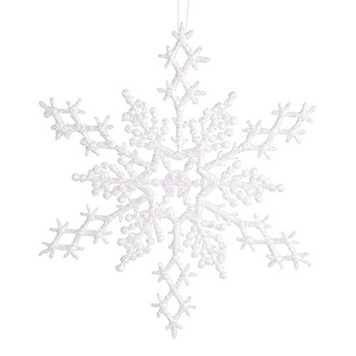 Darice 1619-63 6-Piece Snowflake Ornament, 6.5-Inch, Pearlized