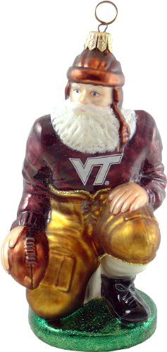 Virginia Tech Hokies Ironman Football Player Blown Glass Ornament