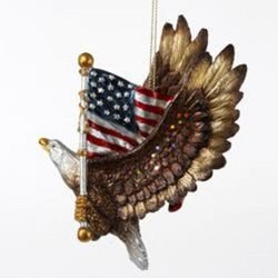 Kurt Adler Resin Patriotic Eagle with the American Flag Ornament