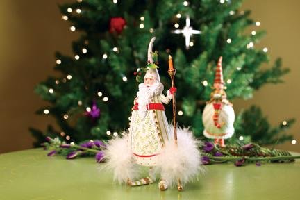 Patience Brewster Candlelight Santa Ornament