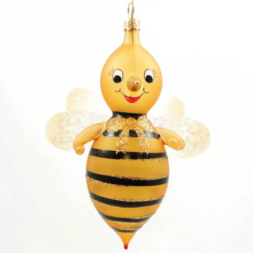 De Carlini Yellow Bee Ornament – Blown Glass 5.00 IN