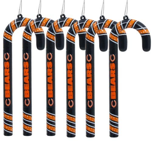 NFL Chicago Bears Candy Cane Ornament Set