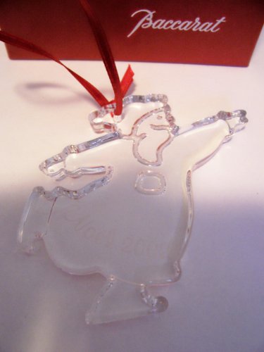 BACCARAT Crystal 2002 Skating Santa ORNAMENT