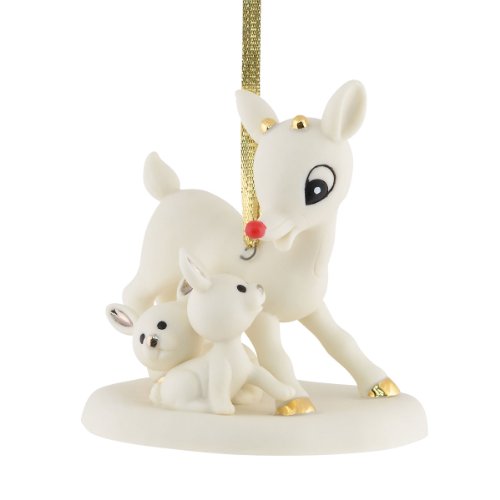 Department 56 Rudolph Rudolph and Bunnies Bisque Ornament, 3.07-Inch