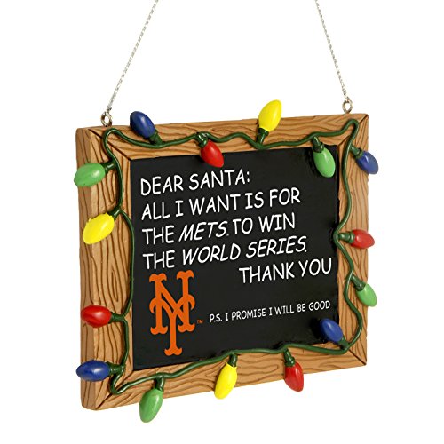 New York Mets Official MLB 3 inch x 4 inch Chalkboard Sign Christmas Ornament