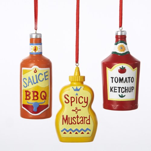 Barbeque Condiment Ornament Set OF 3