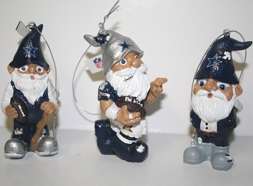NFL Dallas Cowboys 3-Pack Action Gnome Ornament Set