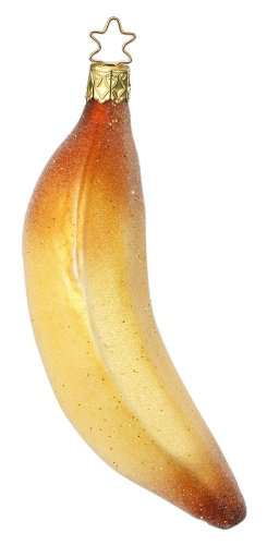 Inge-Glas Frosted Banana Christmas Ornament