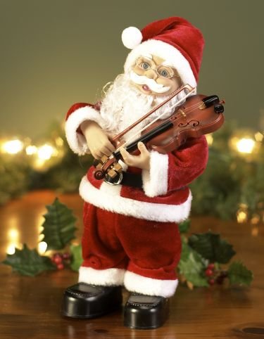 Dancing Santa with Violin Plays 17 Holiday Tunes