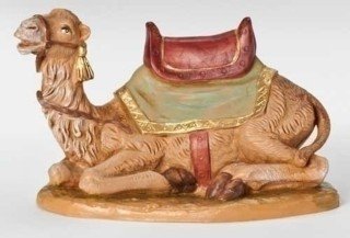 Roman Fontanini 7.5″ Seated Camel Figure with Saddle Blanket
