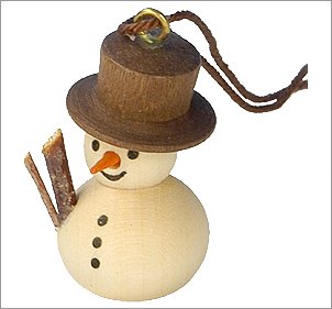 Alexander Taron Natural Snowman Ornament