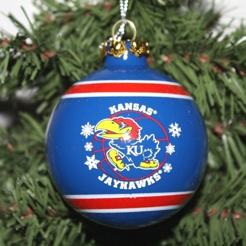 Kansas Jayhawks 2011 Snowflake Glass Ball Ornament