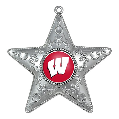 Wisconsin Badgers Silver Star Ornament