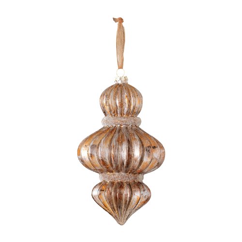 Glass Fluted Drop Ornament