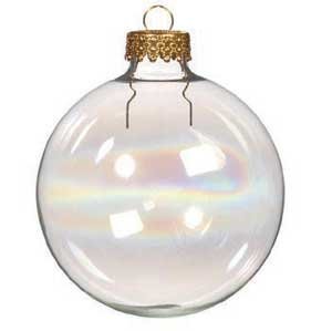 60mm Iris Clear Glass Ball Ornaments – Pack of 10