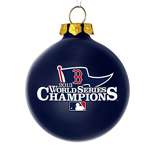 MLB Boston Red Sox 2013 World Series Champions Glass Ball Ornament, Red