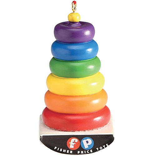 Department 56 Fisher Price Rock-A-Stack Ornament, 3.3-Inch