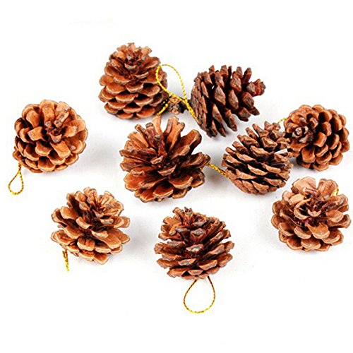 PETMALL Set of 9pcs NEW Christmas Baubles Pine cones XMAS Tree Hanging Ornament Christmas Decor JR-008