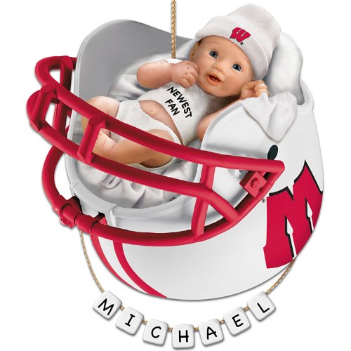 University of Wisconsin Badgers Football Personalized Baby’s First Ornament by The Bradford Exchange