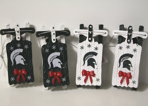 Michigan State Spartans 2012 Sleigh 4 Pack Ornament Set