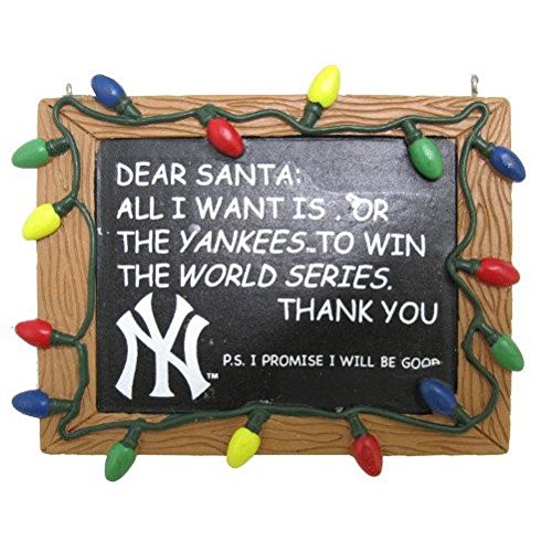 New York Yankees Official MLB 3 inch x 4 inch Chalkboard Sign Christmas Ornament