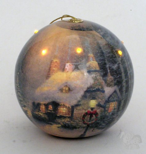 Thomas KinkadeTM Christmas LED Blinking Ornament, Stonehearth Hutch