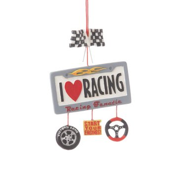 Midwest CBK I Love Racing Christmas Ornament mw646533