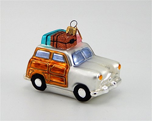 Wedding Wagon-Blown Glass Ornament