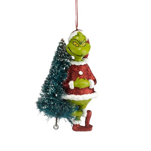 Department 56 Grinch with Sisal Tree Ornament, 4.25-Inch