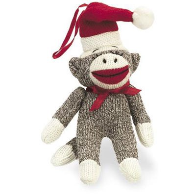 Old Fashioned Santa Sock Monkey Ornament