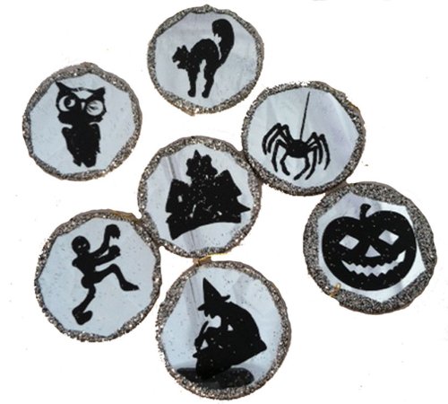 BETHANY LOWE Halloween Etched Ornaments – Set of 7
