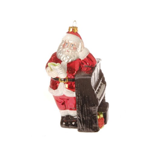 Raz Santa With Piano Christmas Ornament