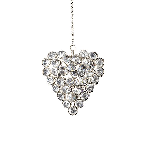 Sage & Co. EAO13326SV Crystal Heart Ornament, 5-Inch