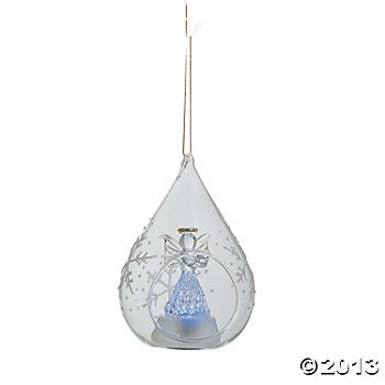 Luminous Glass Angel Christmas Ornament/HOLIDAY Tree DECOR/Light Up Ornament/GIFT/DECORATIONS