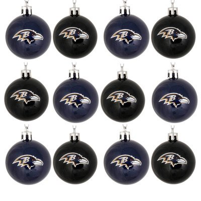 NFL Ball Ornament (Set of 12) NFL Team: Baltimore Ravens